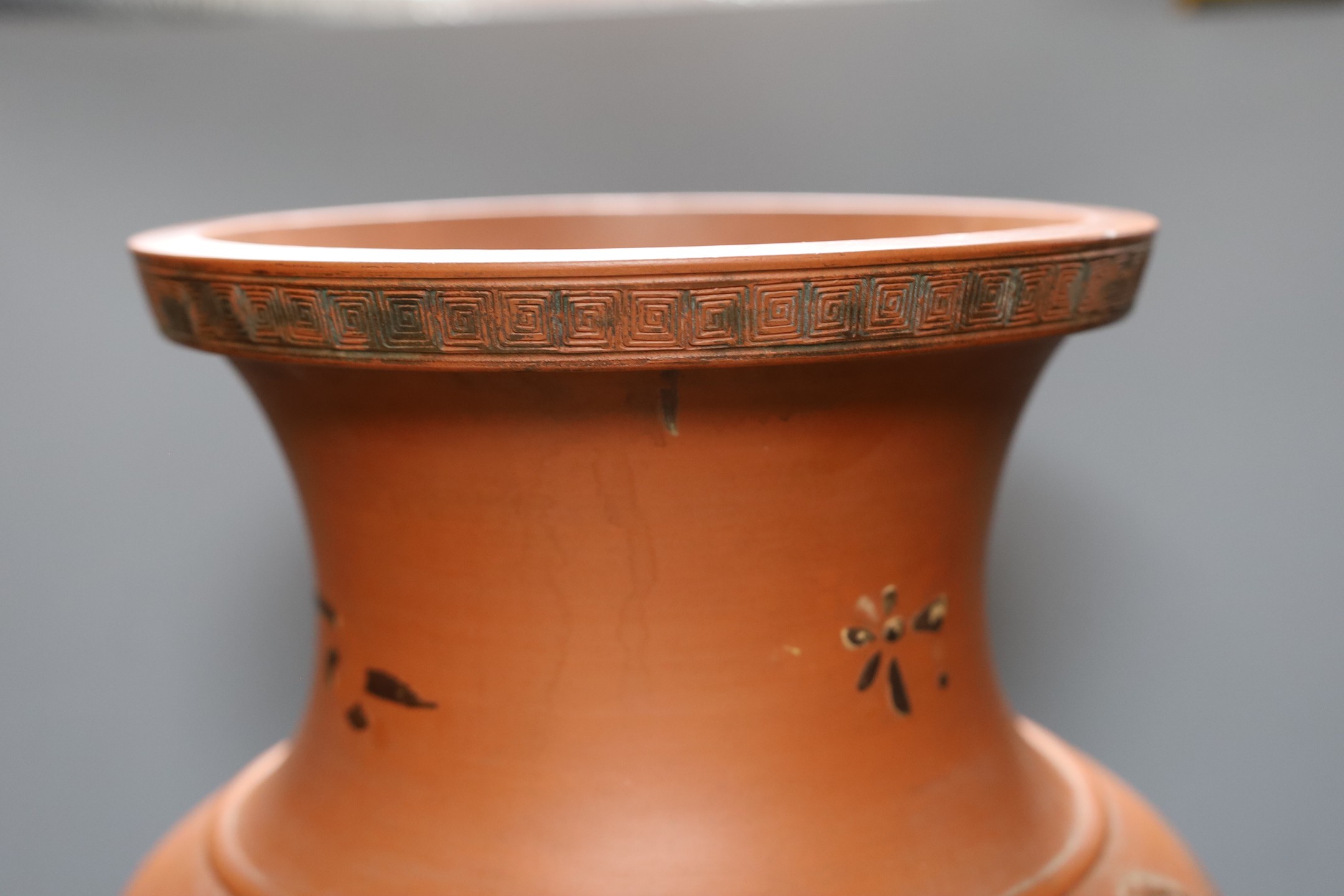 A large Japanese terracotta vase, 63cm